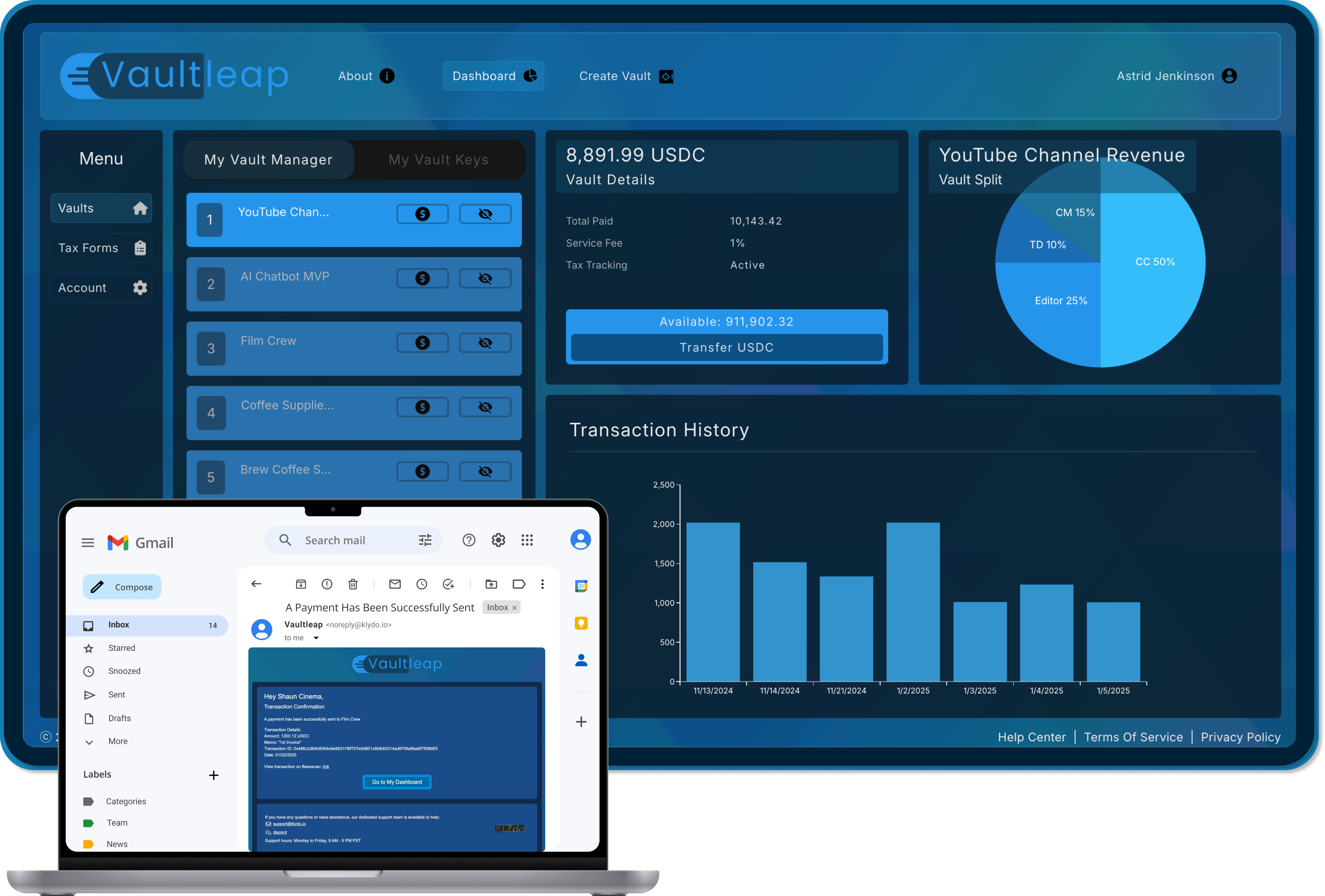 Vaultleap Dashboard Preview